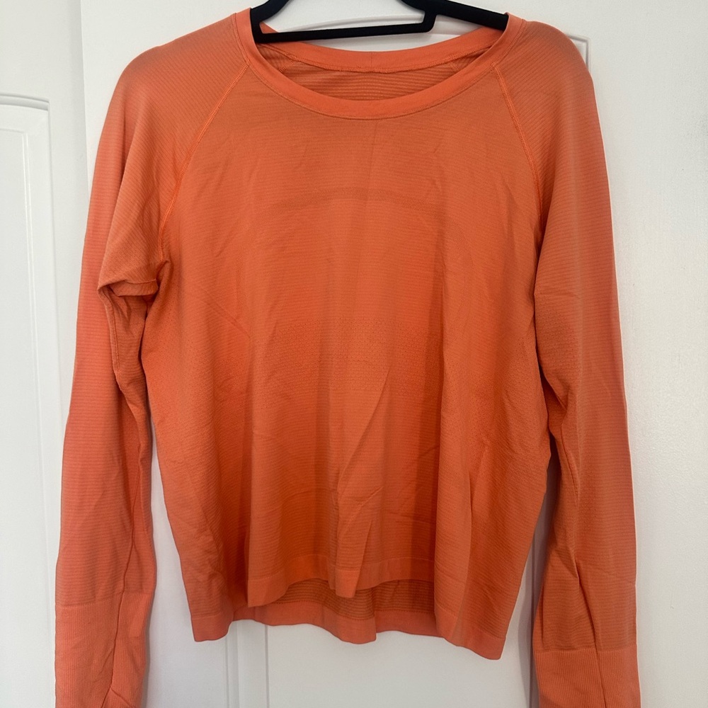 lululemon athletica Vibrant Orange Long Sleeve Tee